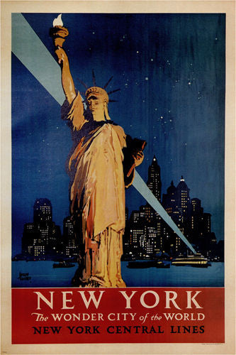 NEW YORK the WONDER city of the WORLD vintage poster TREIDLER USA 1927 24X36
