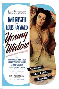 JANE RUSSELL & LOUIS HAYWARD in YOUNG WIDOW vintage movie poster 24X36 SEXY