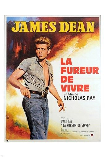 REBEL WITHOUT A CAUSE french version movie poster JAMES DEAN 24X36 sexy HOT