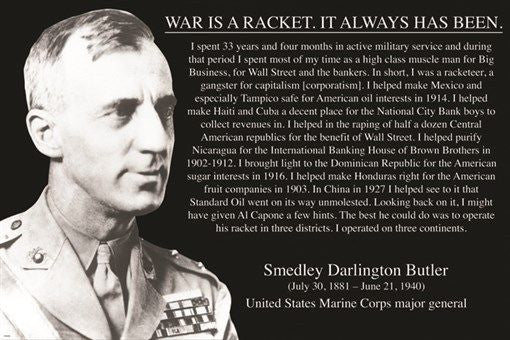 SMEDLEY BUTLER quote about war VINTAGE PHOTO POSTER 