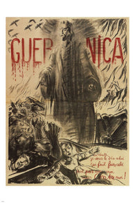 GUERNICA SKETCH war poster Spain 1938 24X36 political ART eerie WAR time