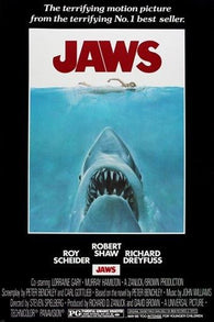 JAWS movie poster CLASSIC SHARK TERROR STEVEN SPIELBERG naked attack 24X36 - VY1