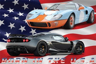 HENESSEY & SHELBY racing cars poster BORN IN THE USA sporty refined 24X36