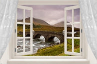 OLD BRIDGE window poster SCENIC RIVER, LANDSCAPE collectors rare 24X36 NEW
