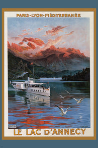 le lac d'Annecy VINTAGE AD POSTER united states 1900 24X36 HOT COLLECTORS