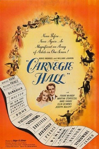 CARNEGIE HALL movie poster ELEGANT TUXEDOS piano strings SWEET ROMANCE 24X36