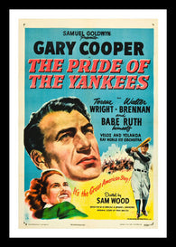 movie poster PRIDE OF THE YANKEES babe RUTH gary COOPER baseball tale 24X36