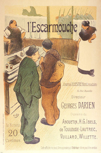 FAMOUS VINTAGE L'ESCARMOUCHE MAGAZINE COVER poster french cafe aprons 24X36-PW0
