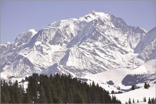 MONT BLANC vintage photo poster BEAUTIFUL SNOW-CAPPED PEAKS IN ALPS 24X36