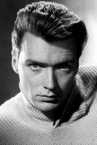 CLINT EASTWOOD HEAD SHOT B/W poster youthful INTENSE collector's item 24X36-PW0