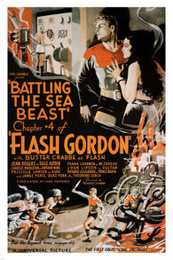 FLASH GORDON battling the sea beast MOVIE poster f stephani 1936 24X36 rare