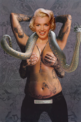 MARILYN MONROE POSTER Sexy Tattoo Snake 5 RARE HOT NEW 24x36