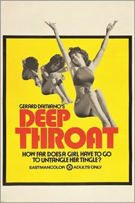 DEEP THROAT vintage adult movie poster AQUARIUS 1972 provocative 24X36 RARE