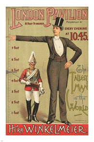 vintage ad poster TALLEST MAN IN THE WORLD london pavilion HISTORIC 24X36