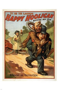 nothing but fun HAPPY HOOLIGAN print poster VINTAGE COLLECTORS laughs 24X36