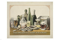 the best WINES LIQUORS & BEERS vintage lithograph poster 24X36 composite NEW