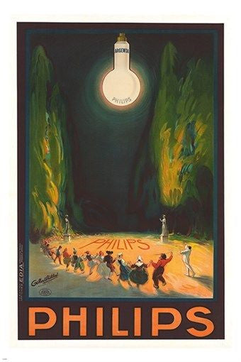 PHILIPS argenta VINTAGE ad poster LIGHT BULB illumination UNIQUE 24X36 new