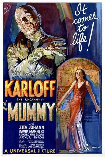 BORIS KARLOFF the mummy MOVIE POSTER 1932 campy classic horror 24X36 SCARY