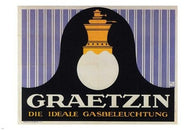 GRAETZIN GAS LAMPS vintage ad poster GERMANY 1910 24X36 HOT NEW very rare