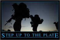 STEP UP TO THE PLATE military poster INSPIRATIONAL MOTIVATIONAL guns 24X36