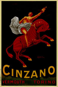 CINZANO vintage ad poster by CAPPIELO 24X36 ITALY New TOP QUALITY very rare