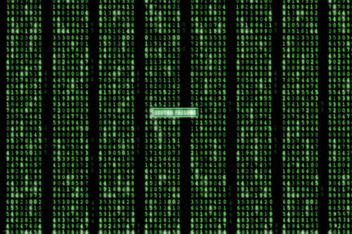 THE MATRIX SYSTEM FAILURE poster number grid rows NEON GREEN flashing 24X36- QW9