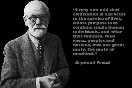 famous psychoanalyst SIGMUND FREUD photo quote poster UNITY MANKIND 24X36