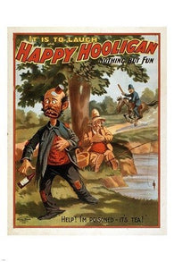 vintage poster HAPPY HOOLIGAN comical colorful art NOTHING BUT FUN 24X36