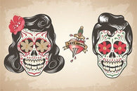 LOVE HURTS MEXICAN SKULL DESIGN vintage art poster ONE-OF-A-KIND 24X36 cool