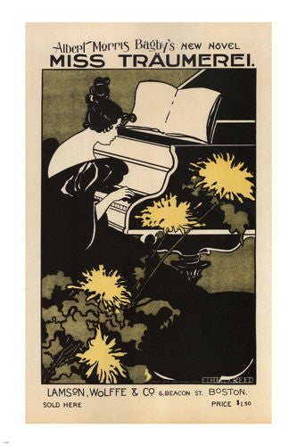 MISS TRAUMEREI BOOK COVER POSTER Ethel Reed USA 1895 24X36 lady at piano