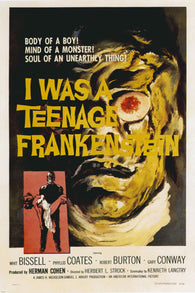 CLASSIC I WAS A TEENAGE FRANKENSTEIN MOVIE POSTER scary campy 24X36-PW0