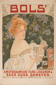 vintage ad poster BOLS of amsterdam HENRI PRIVAT-LIVEMONT cocktails 24X36