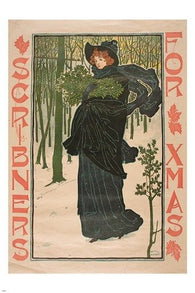 FOR CHRISTMAS - SCRIBNER'S vintage mag cover poster FESTIVE WINTER 24X36 hot