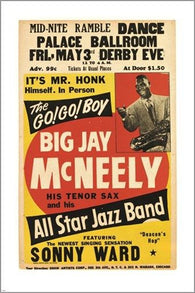big jay MCNEELY all star JAZZ BAND vintage poster COLLECTORS COLORFUL 24X36