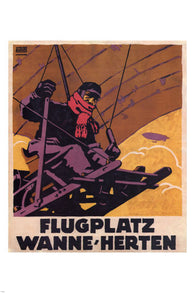 Airfield VINTAGE POSTER by Wanne-Herten Germany 1912 24X36 EARLY AVIATION