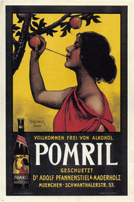 POMRIL VINTAGE AD POSTER glücklich germany 1903 24X36 new collector's PRIZED