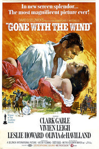 VINTAGE GONE with the WIND movie poster clark GABLE vivian LEIGH 24X36 NEW - SW0