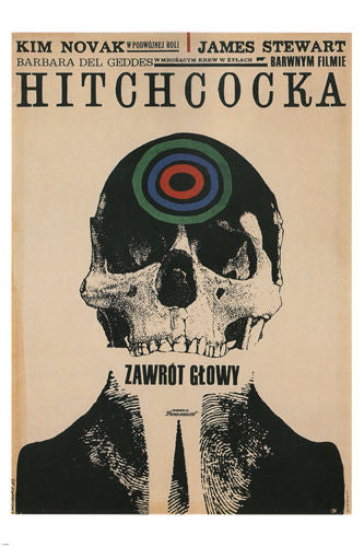 Hitchcock's VERTIGO MOVIE POSTER polish version by Cieslewicz 24X36 NEW - VW9