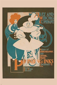 THE AULT AND WIBORG COMPANY william henry bradley VINTAGE AD POSTER 24X36
