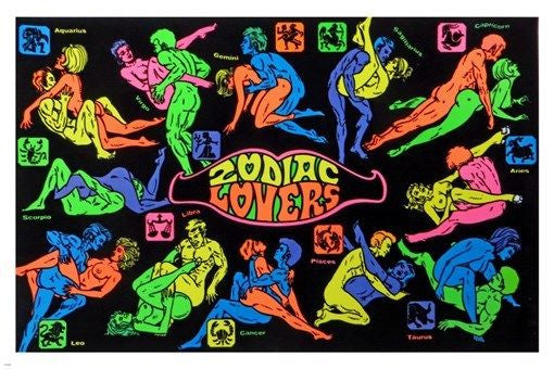 zodiac SEX poster FUNNY COLORFUL ALL DIFFERENT POSITIONS 24X36 unique NEW