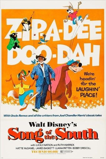 walt disney's SONG OF THE SOUTH vintage movie poster 1973 CARTOON 24X36 rare