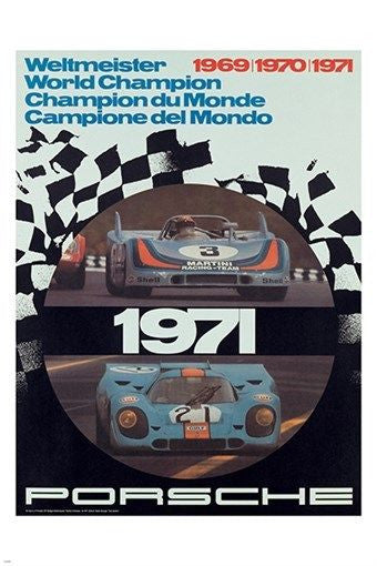 1971 sports car poster WELTMEISTER WORLD CHAMPION prized hot 24X36