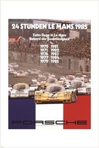 vintage car poster 24 LE MANS 1985 elegant fast RACING MACHINE 24X36