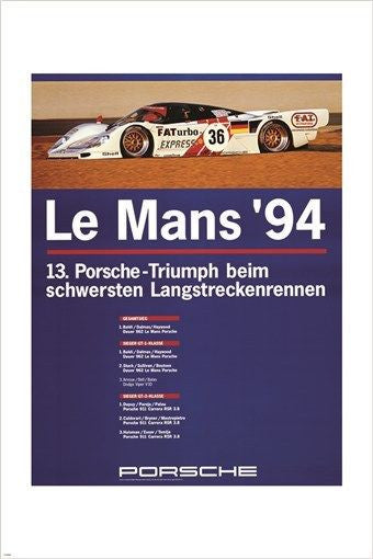 LE MANS car racing VINTAGE POSTER 1994 sleek elegant fast 24X36 HOT