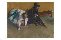 EDGAR DEGAS waiting FINE ART poster 24X36 BALLET DANCER woman in black hat