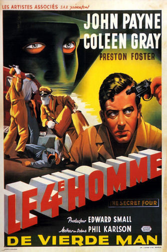 film noir french MOVIE poster KANSAS CITY CONFIDENTIAL payne gray 24X36