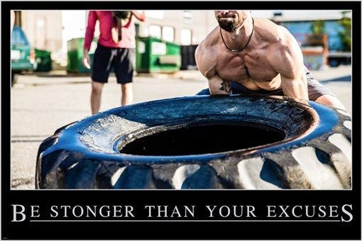 BE STRONGER THAN YOUR EXCUSES motivational and inspirational poster 24X36