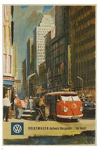 VOLKSWAGEN delivers the goods for less VINTAGE ad poster CLASSIC 24X36 hot