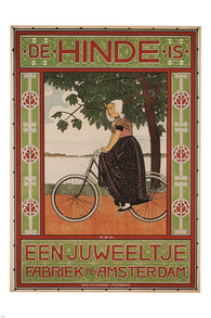 THE doe is a GEM VINTAGE BICYCLE AD POSTER Netherlands 1896 24X36 NEW rare