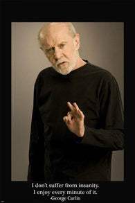 George Carlin COMEDIAN poster INSPIRATIONAL quote 24X36 HILARIOUS insane